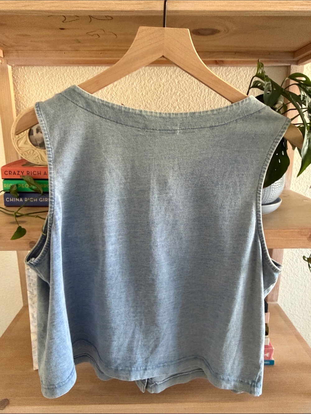 Z Supply Women’s Jersey Denim-Style Button Front Tank Top - Picture 5 of 6
